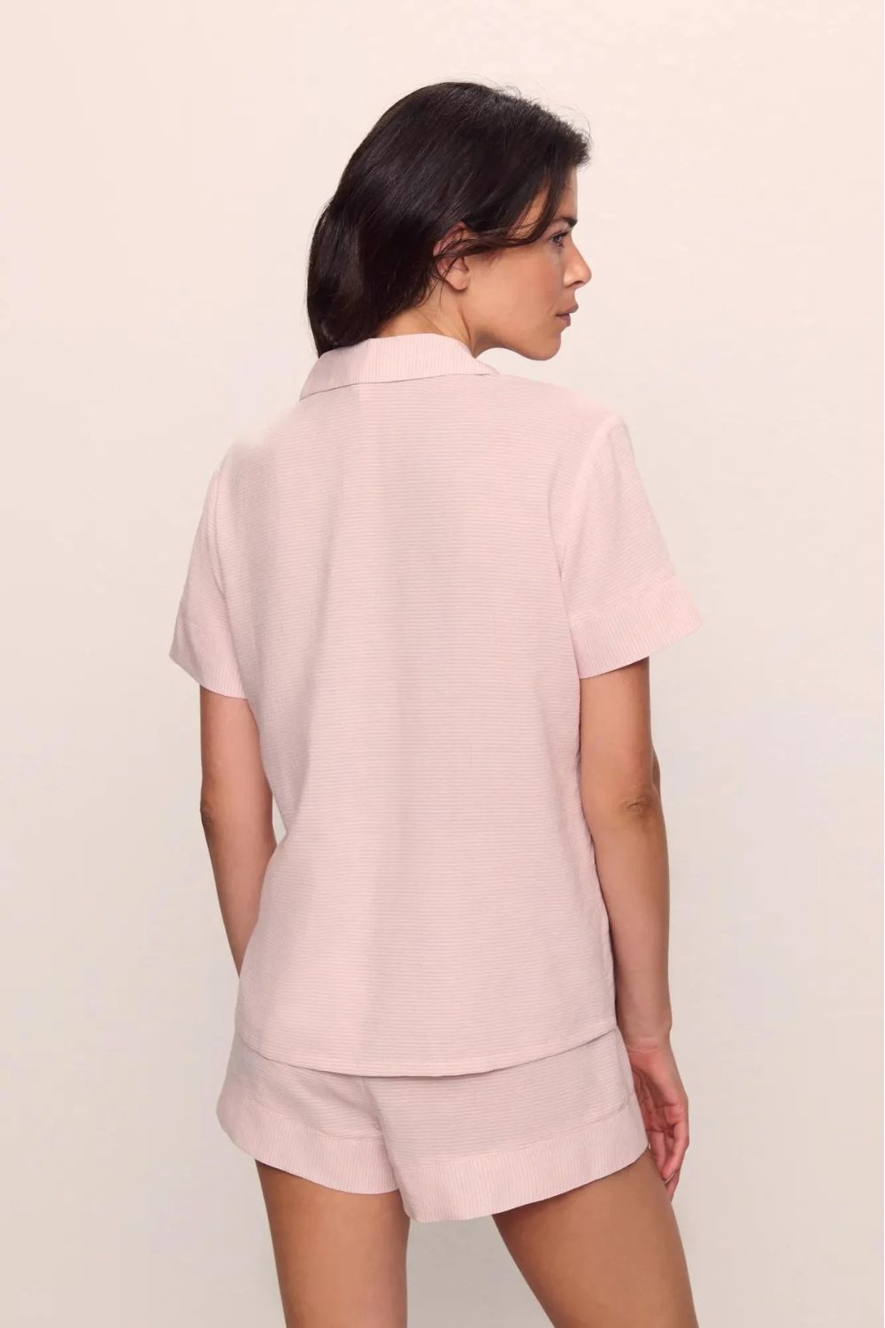 Gisele Rib Relaxed Short PJ Set in Pale Mauve