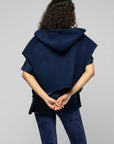 Navy Cropped Jacket with Hood