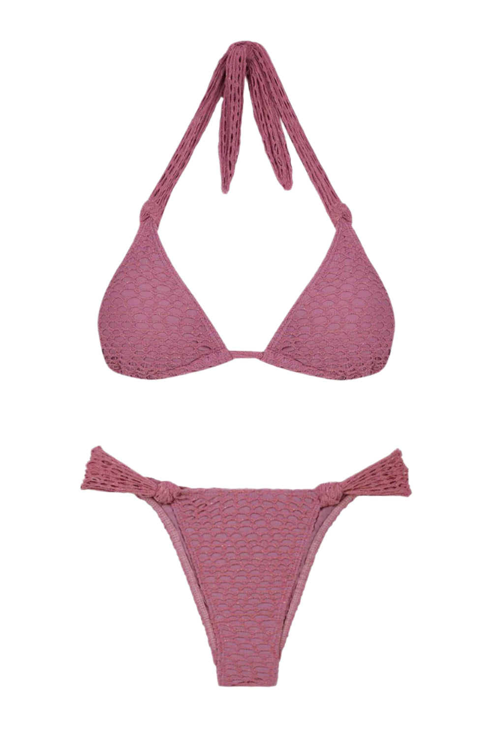 Lee Tri Top & Lee Basic Bottom Full Bikini Set in Pink