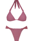 Lee Tri Top & Lee Basic Bottom Full Bikini Set in Pink