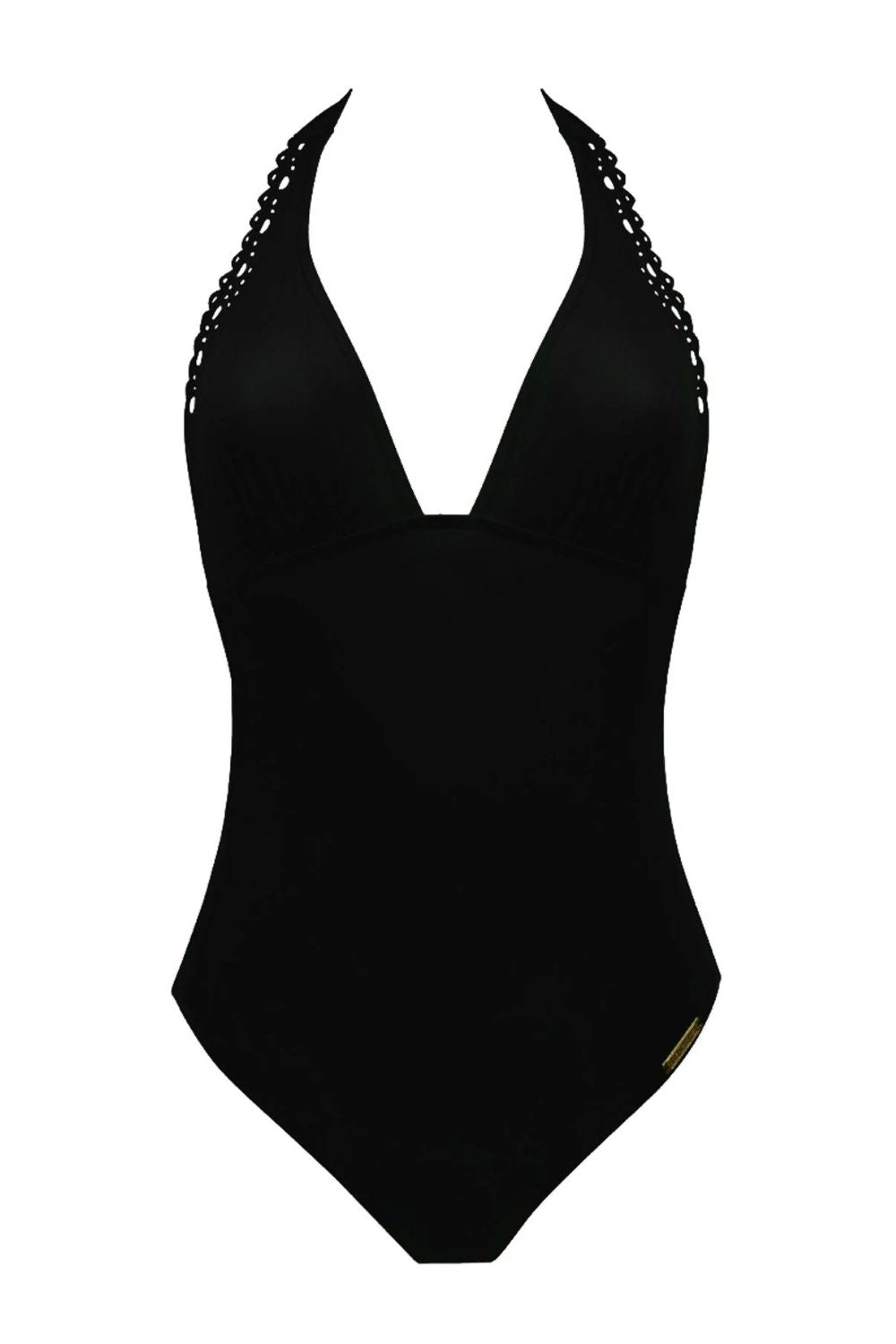 Ajourage Couture Non Wire Swimsuit Plunging Neckline in Black