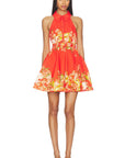Hema Short Dress with Buckle in Orange