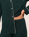 Gisele Long PJ Set in Pine/Ivory