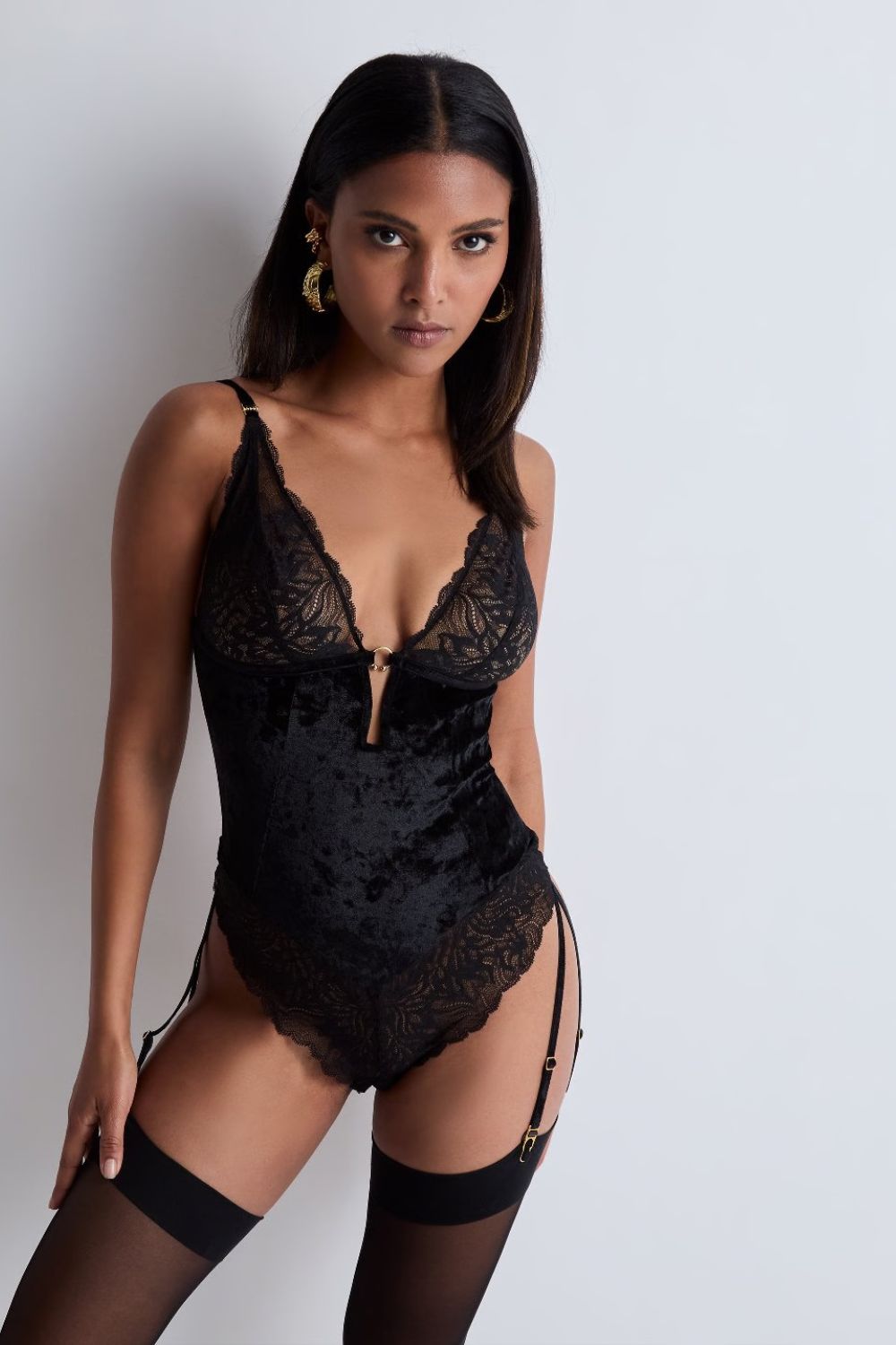 The Night Before Bodysuit in Black