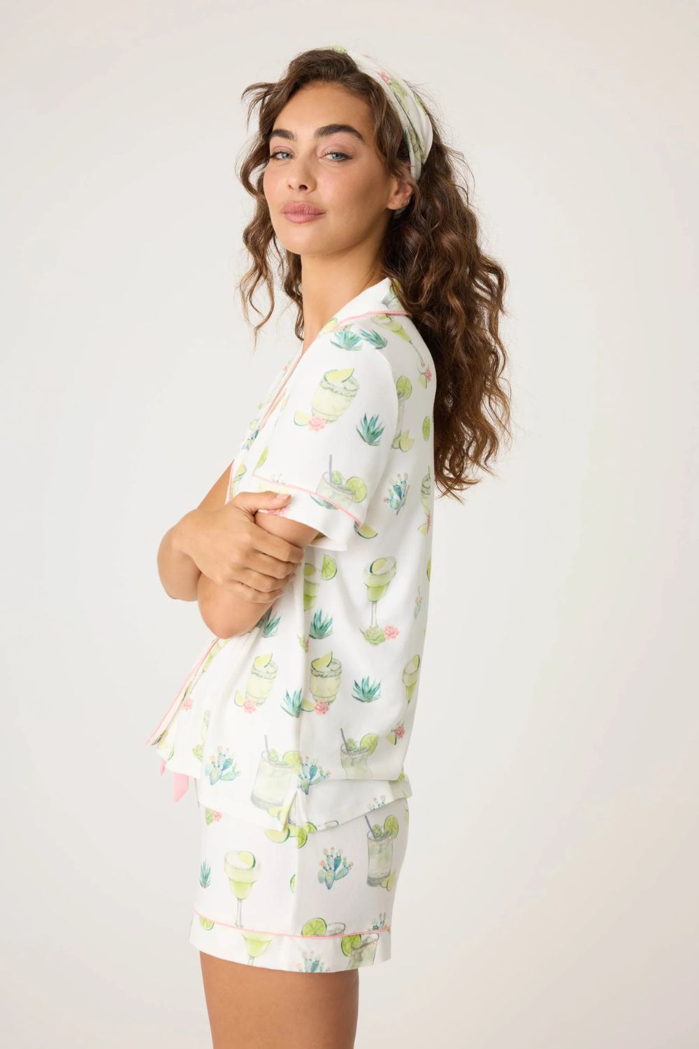 Lime Sunshine Short Sleeve and Shorts Pajama Set