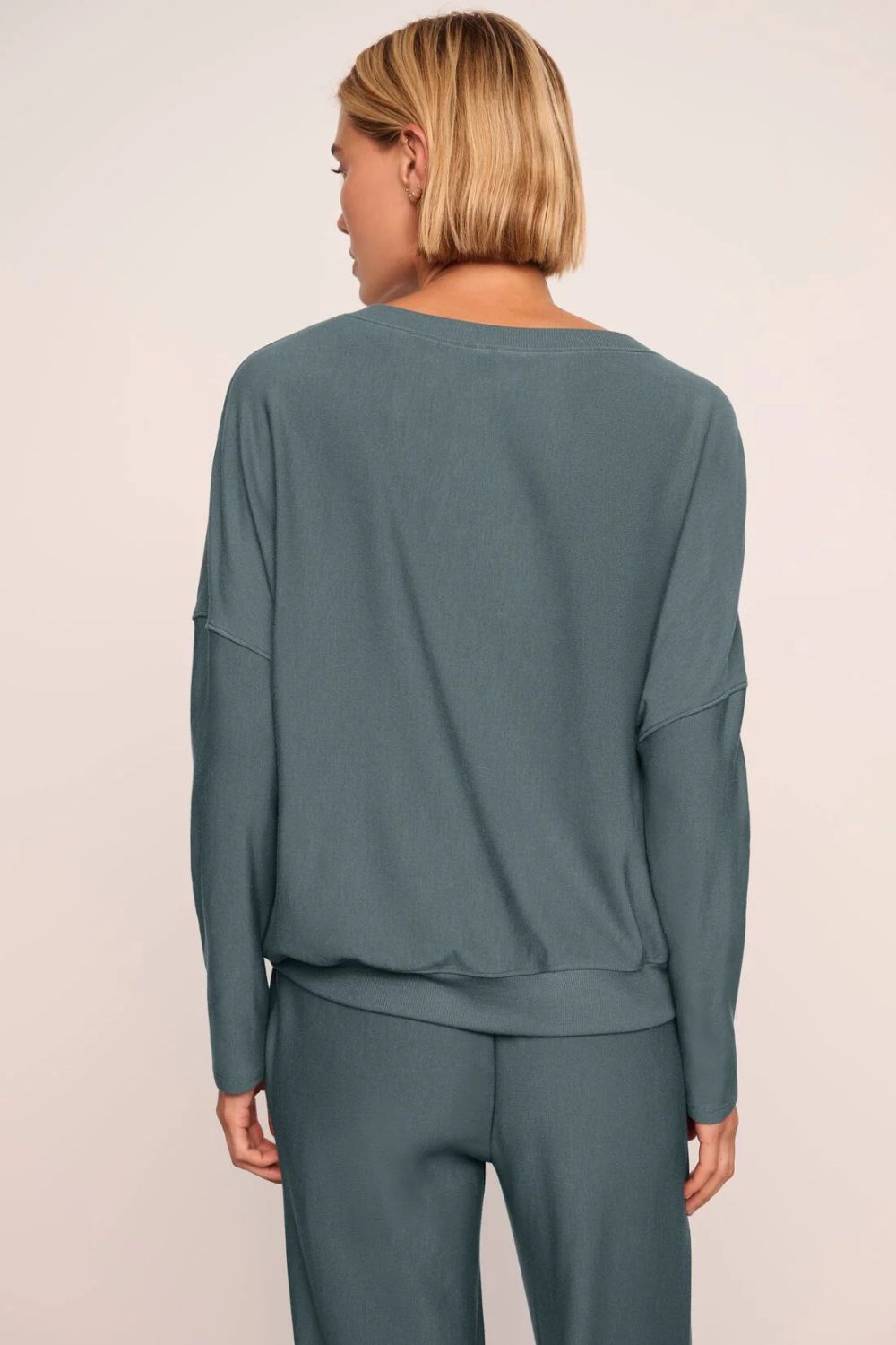Long Sleeve Pullover and Jogger Set in Stone Blue