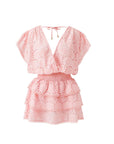 Jess Short Sleeve Dress in Peach