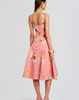 Saba Midi Dress in Peach Floral