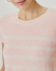 Emerson Short Sleeve Sweater in Rose Petal/Shell