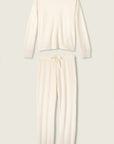 Textued Long Pajama Set in Natural