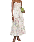 Long Dress Danny in Cream Botanic