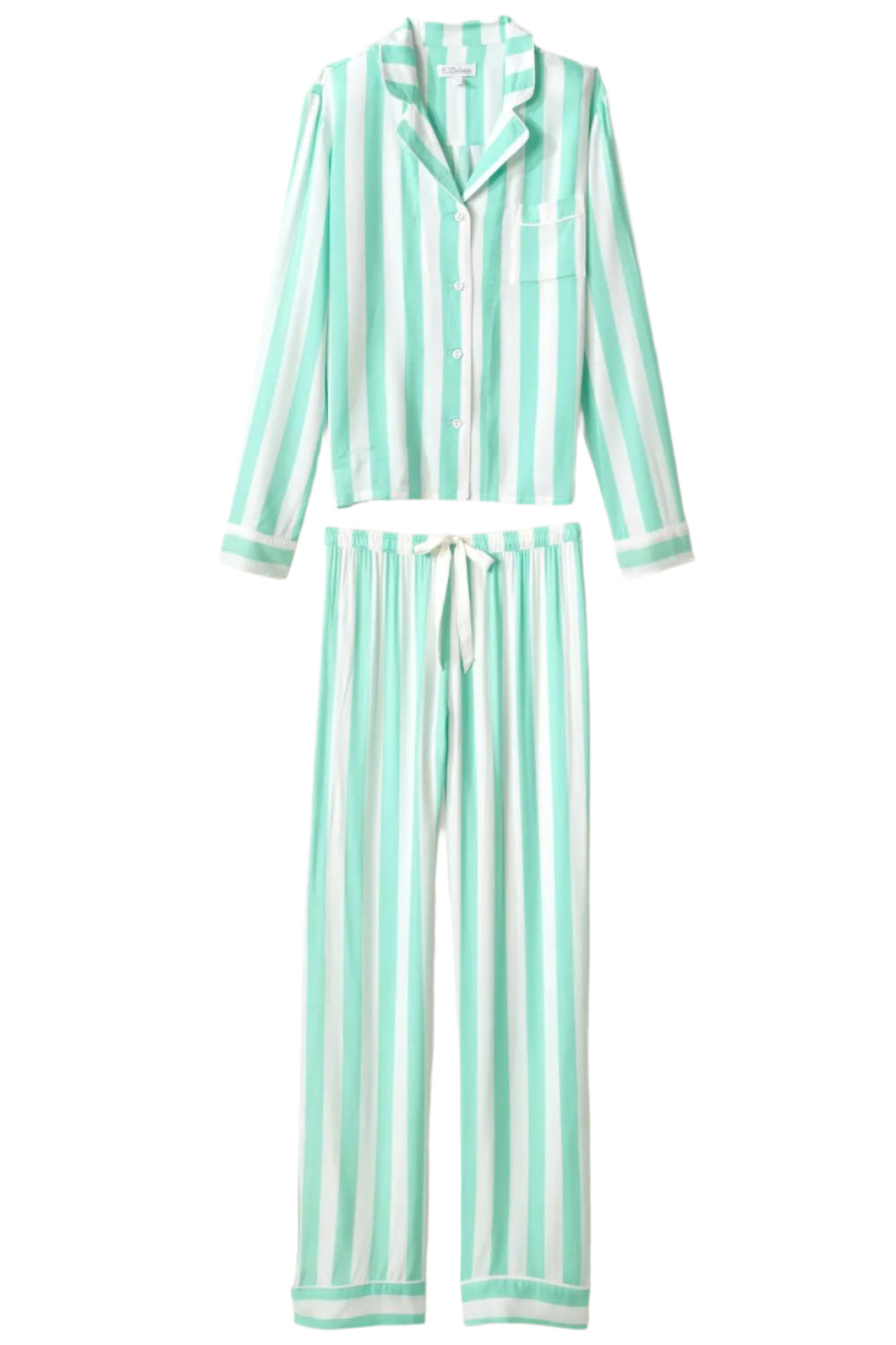 Farmer Stripe Long PJ Set in Ivory