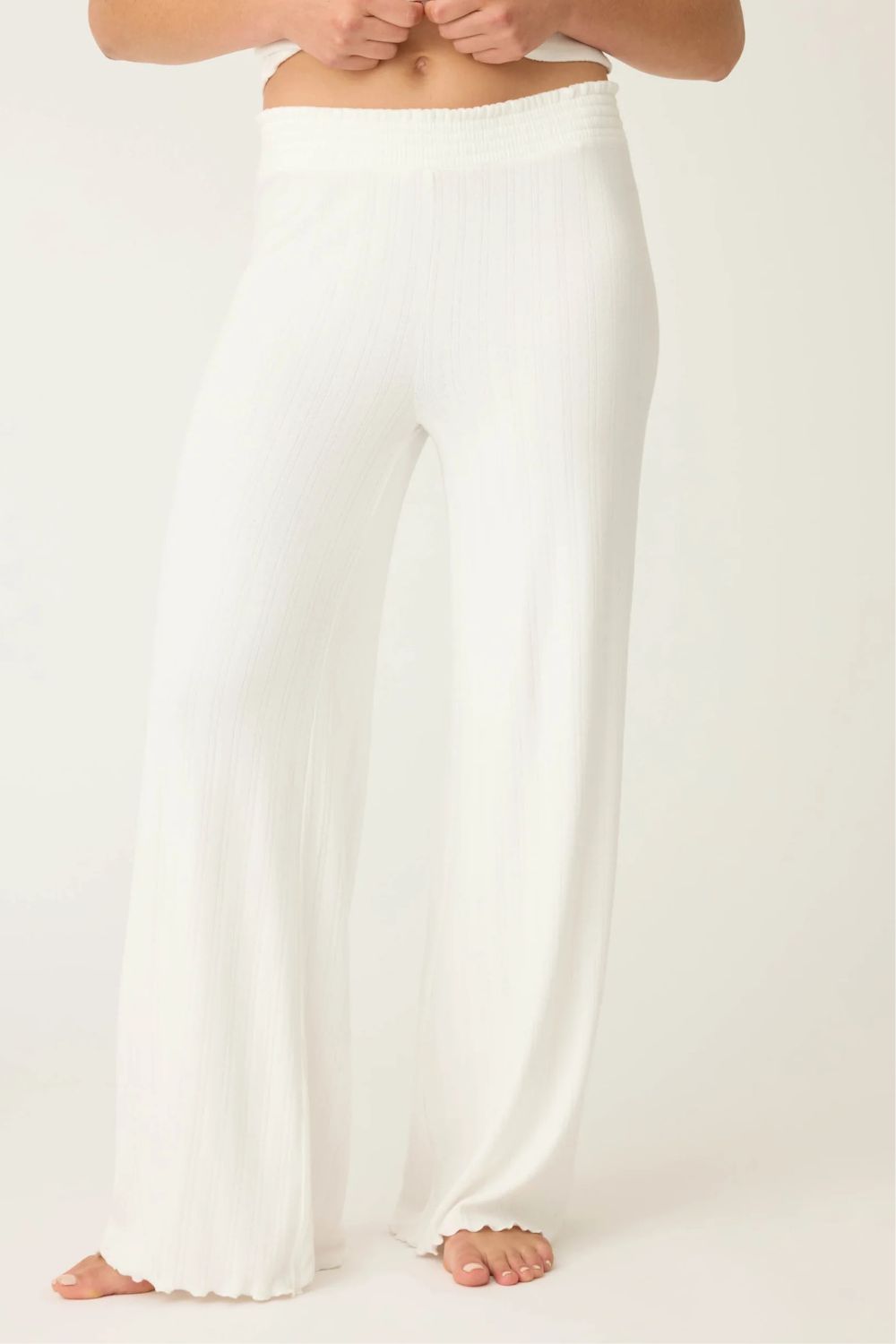 Pointelle Long PJ Set in Ivory