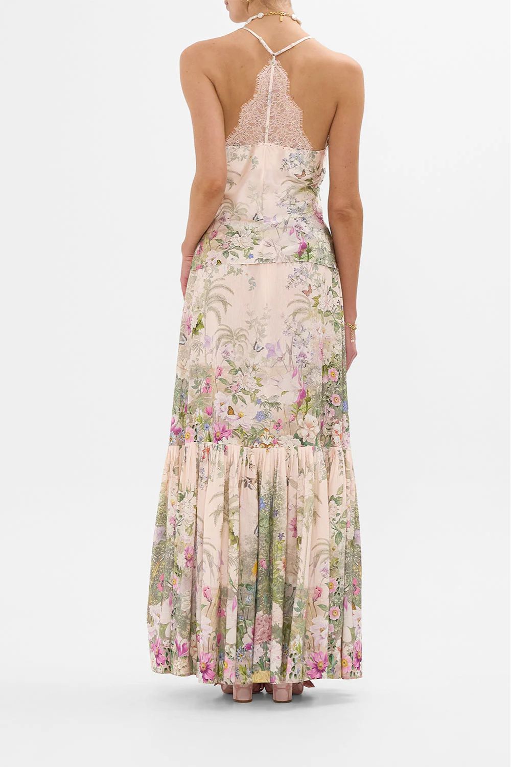 Skirt with Deep Hem and Frill and Belt