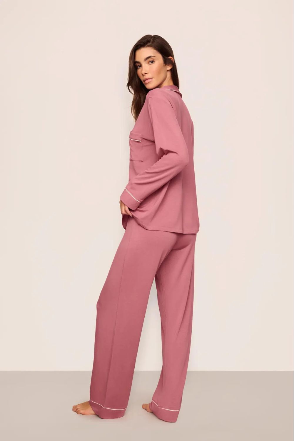 Gisele Long PJ Set in Berry Blush/Ivory