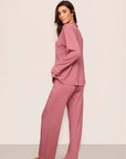Gisele Long PJ Set in Berry Blush/Ivory