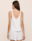Linen Blend Cami & Short Set in Off-White