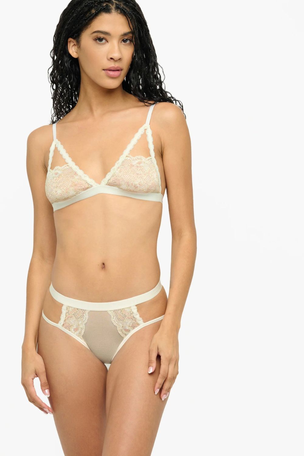 Never Say Never Peek-A-Boo Bra in Moon Ivory