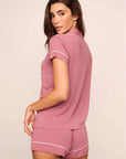 Gisele Shortie PJ Set in Berry Blush/Ivory