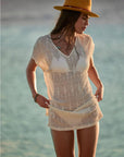 Beach Soul Zinia Cover Up Dress in Ecru