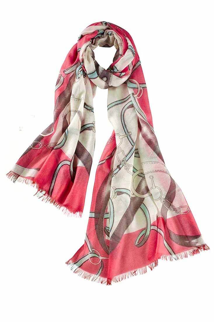Alpine Cashmere Cavallo Shawl Color: Strawberry at Petticoat Lane Greenwich, CT