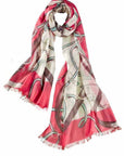 Alpine Cashmere Cavallo Shawl Color: Strawberry at Petticoat Lane Greenwich, CT