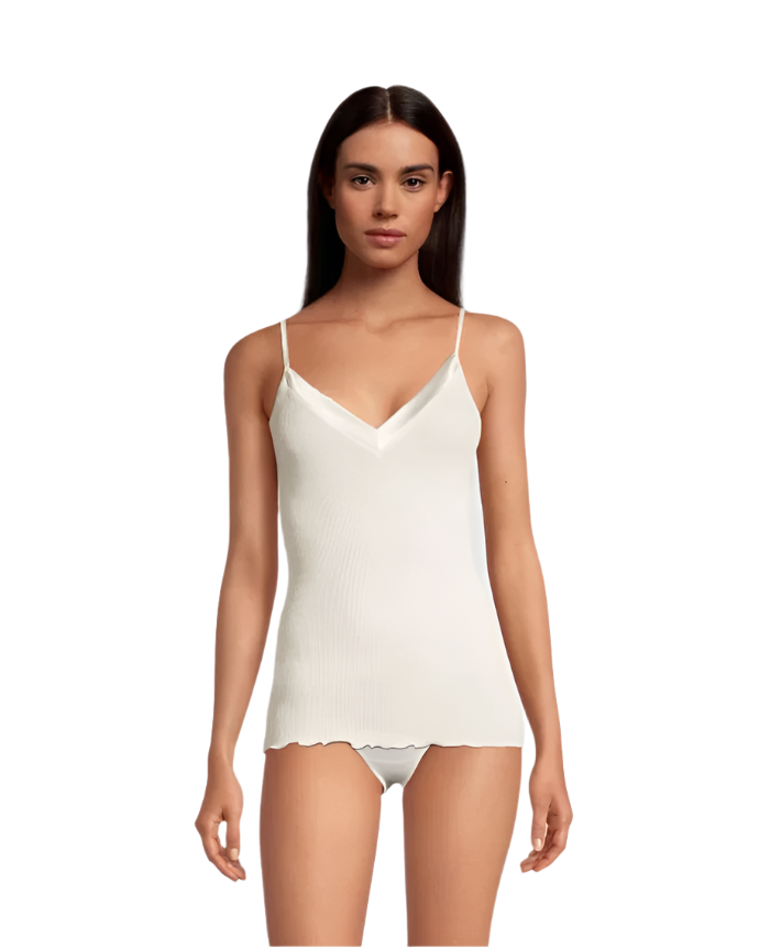 Elegance Satin Wool and Silk V-Neck Camisole
