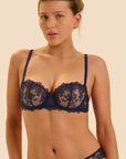 Passion Half-Cup Support Bra in Midnight