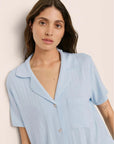 Gisele Ribbed Relaxed Short PJ Set in Nantucket Breeze