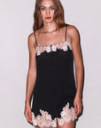 Lace Applique Slip in Black