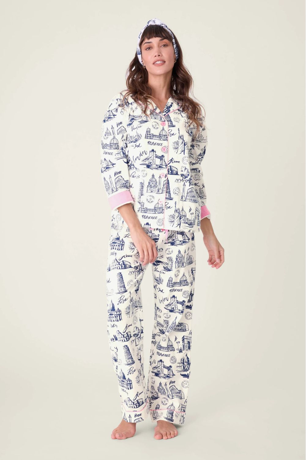 Bon Voyage Flannel Long PJ Set