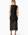 Aracely Sequin Lace Top in Black