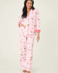 Holiday Cocktails Flannel Long PJ Set