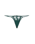 Rose Logo Embroidery Thong in Evergreen