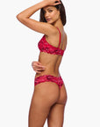 Never Say Never Cutie Low Rise Thong in Ombre Velluto/Black