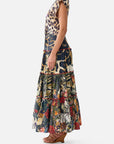 Cap Sleeve Twist Front Dress in Leotigra
