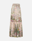 Skirt with Deep Hem and Frill and Belt