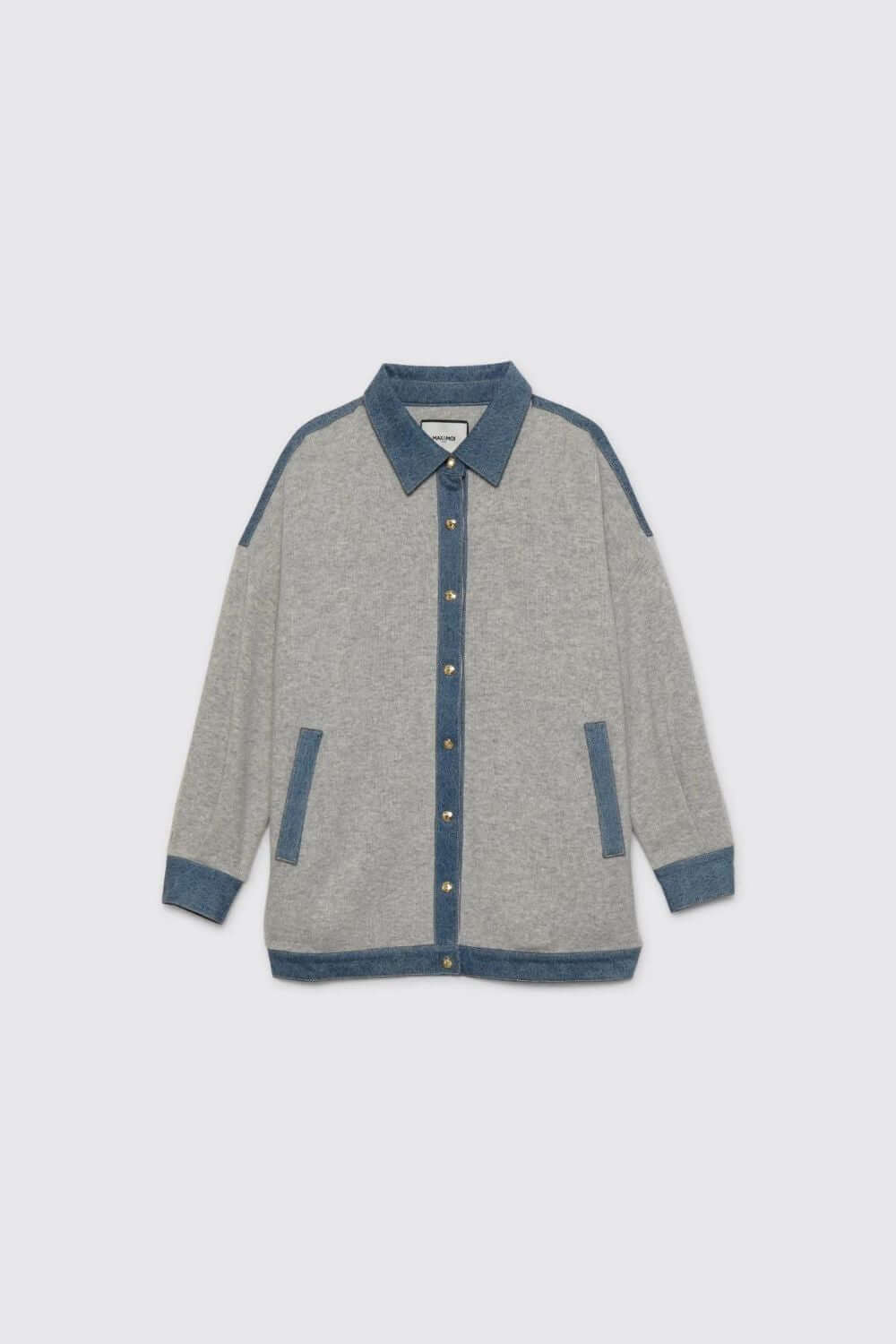 Oversized "Courchevel" Shirt in Knit and Denim and Pants Set
