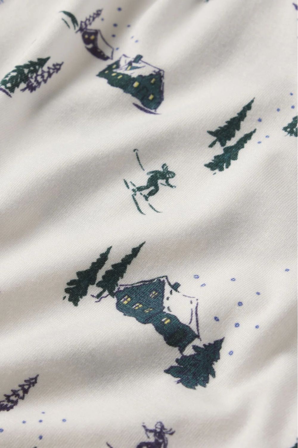 Gisele Shortie Printed PJ Set in Ski Chalet Ivory/Pine