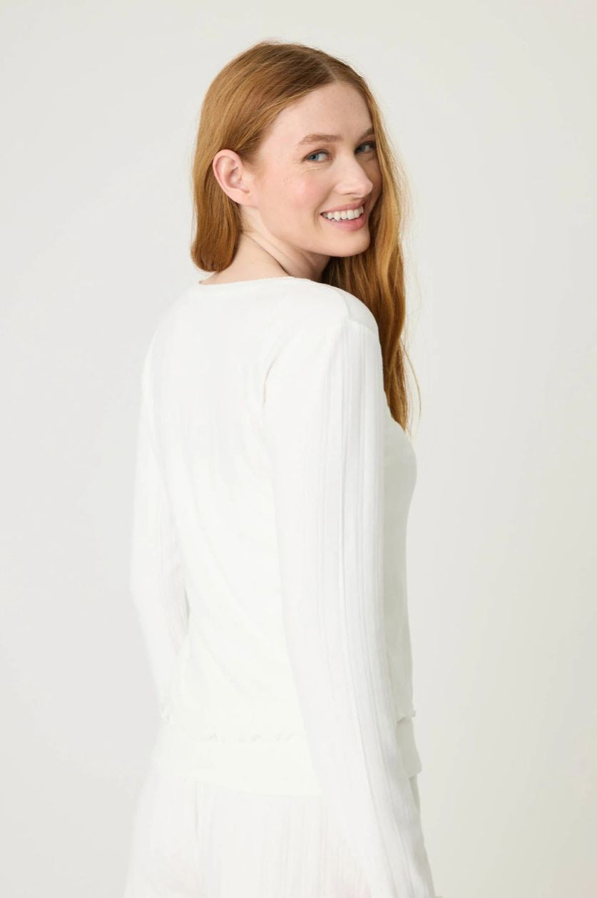 Pointelle Long PJ Set in Ivory