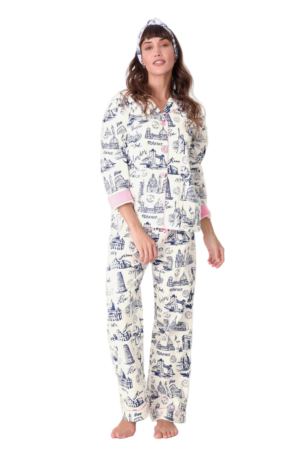 Bon Voyage Flannel Long PJ Set