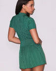 Rib Flare Skirt in Lucky Green