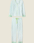 Striped Cocktails Long PJ Set in Light Blue