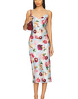 Cowl Neck Midi Slip Dress in Dreamy Floral