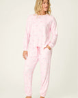 Happy Hour Long Jogger PJ Set in Light Pink