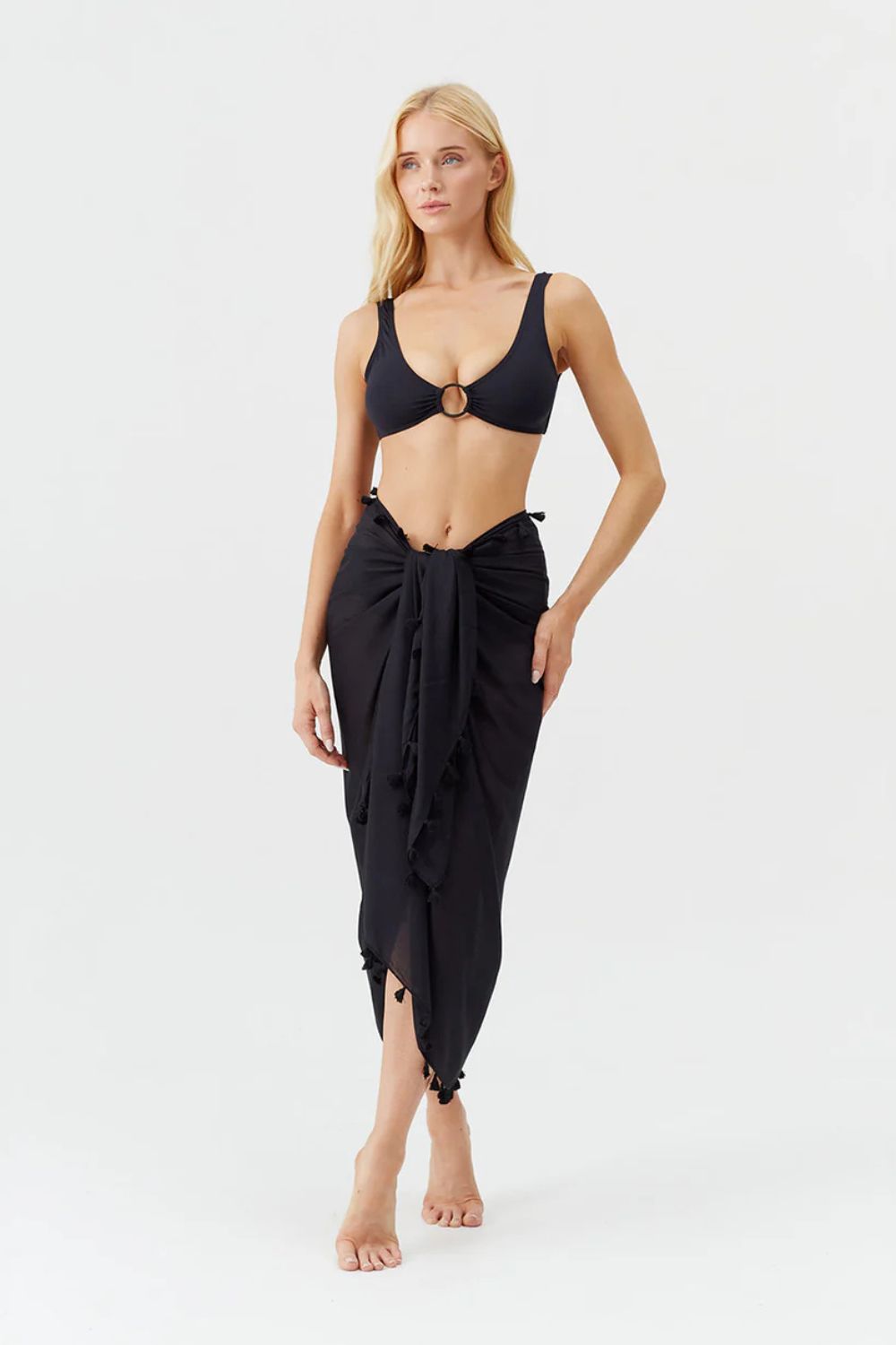 Pom Pom Trim Cotton Pareo