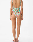 Wide Strap Round Neck One Piece Swimsuit in Meet Me in Mallorca