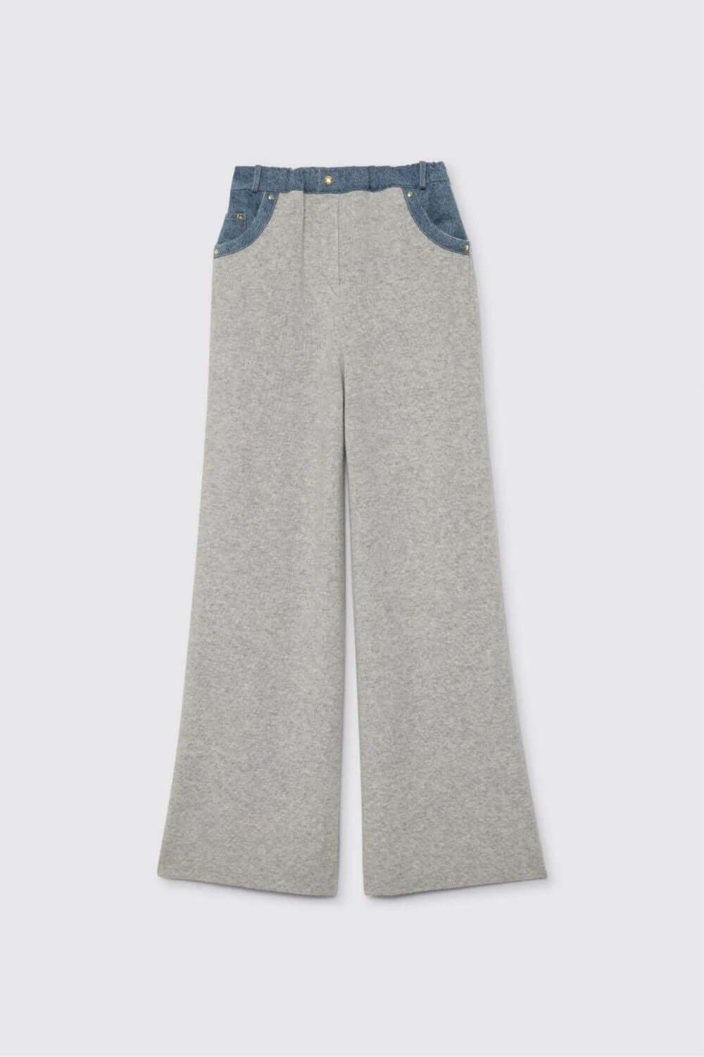 Oversized "Courchevel" Shirt in Knit and Denim and Pants Set