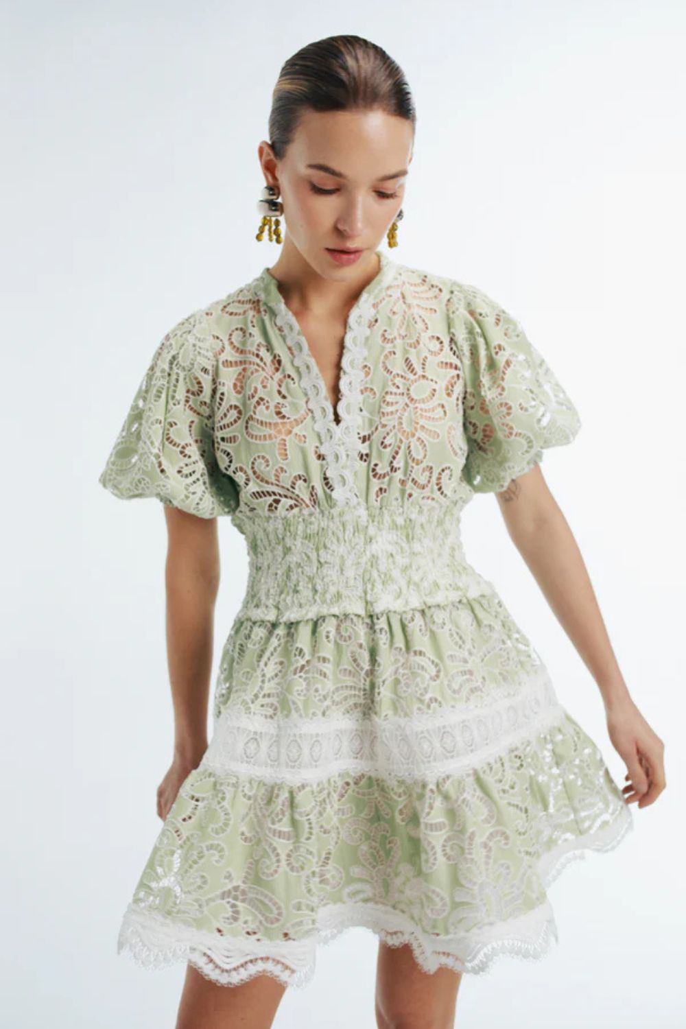 Marion Mini Dress in Green