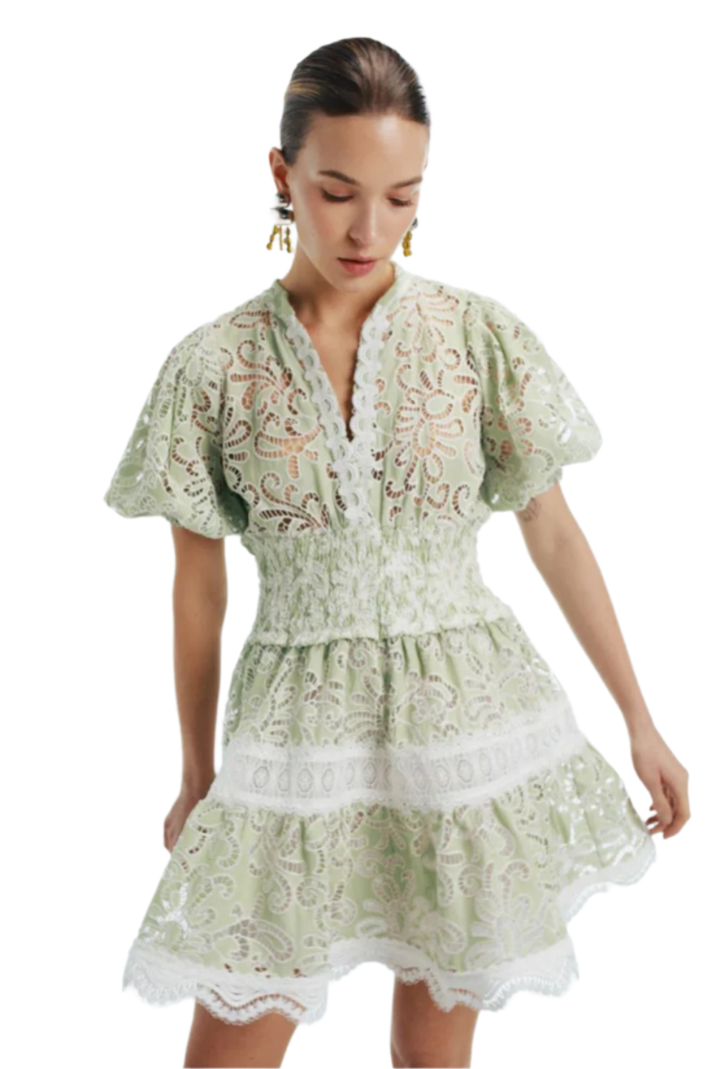 Marion Mini Dress in Green